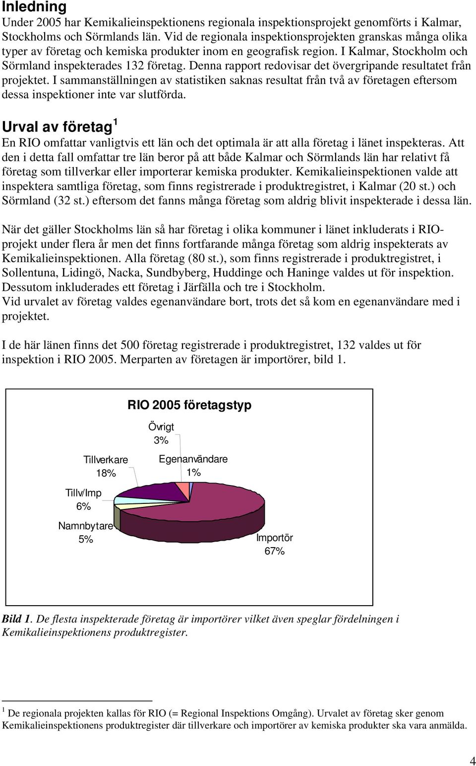 Denna rapport redovisar det övergripande resultatet från projektet. I sammanställningen av statistiken saknas resultat från två av företagen eftersom dessa inspektioner inte var slutförda.