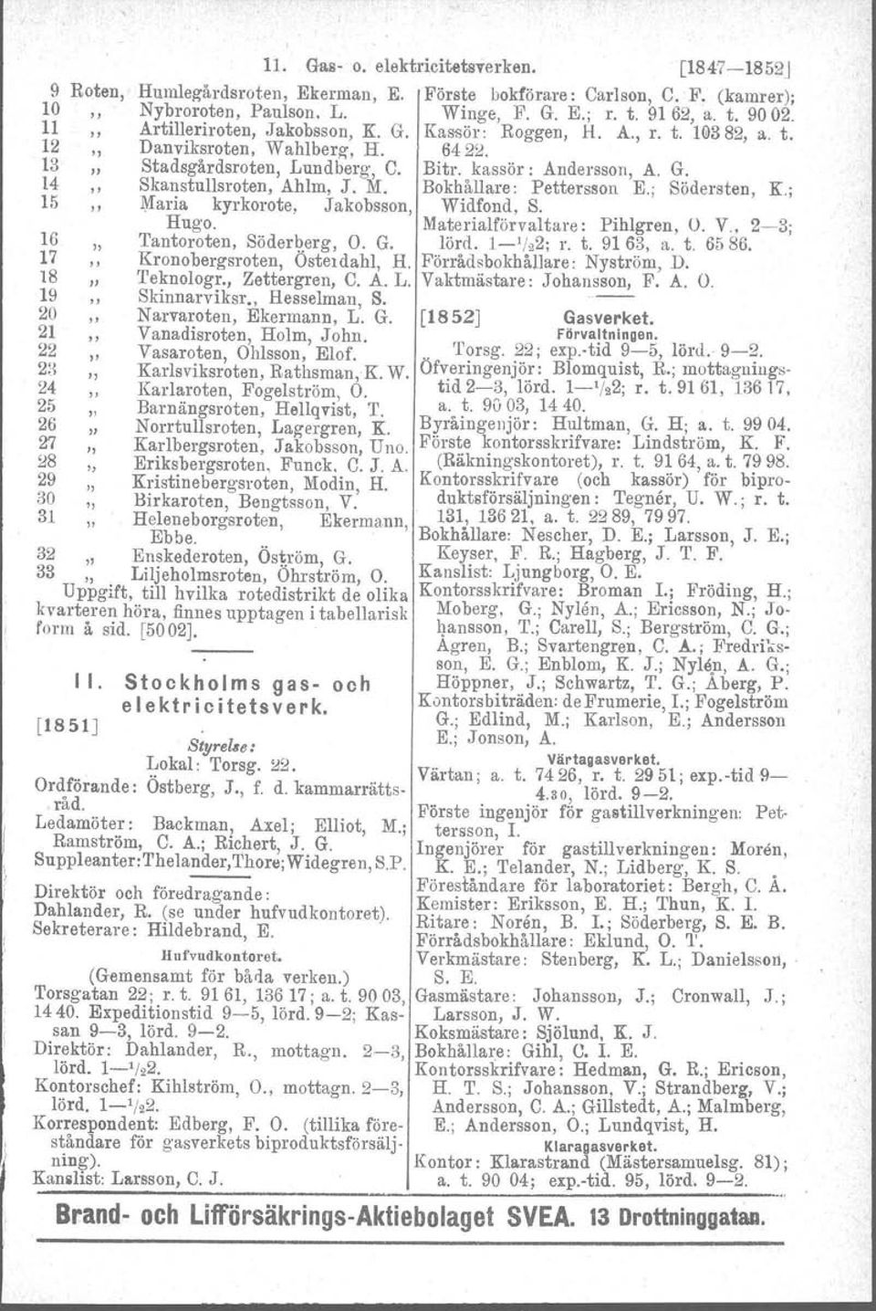 Wahlberg. H. 64252. Stadsgårdsroten, Lundberg, C. Bitr. kassör: Andersson, A. G. Skanstu11sroten, Ahlm, J. M. Bokhållare: Pettersson E.; Södersten, K.; Maria kyrkorote, Jakobsson, Widfond, S. Hugo.