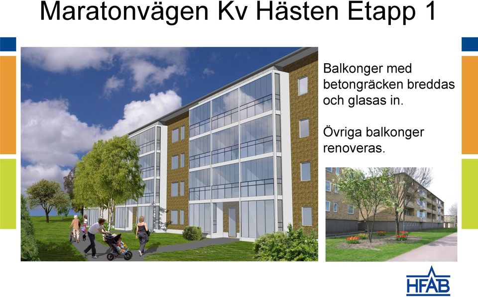 Övriga balkonger renoveras.