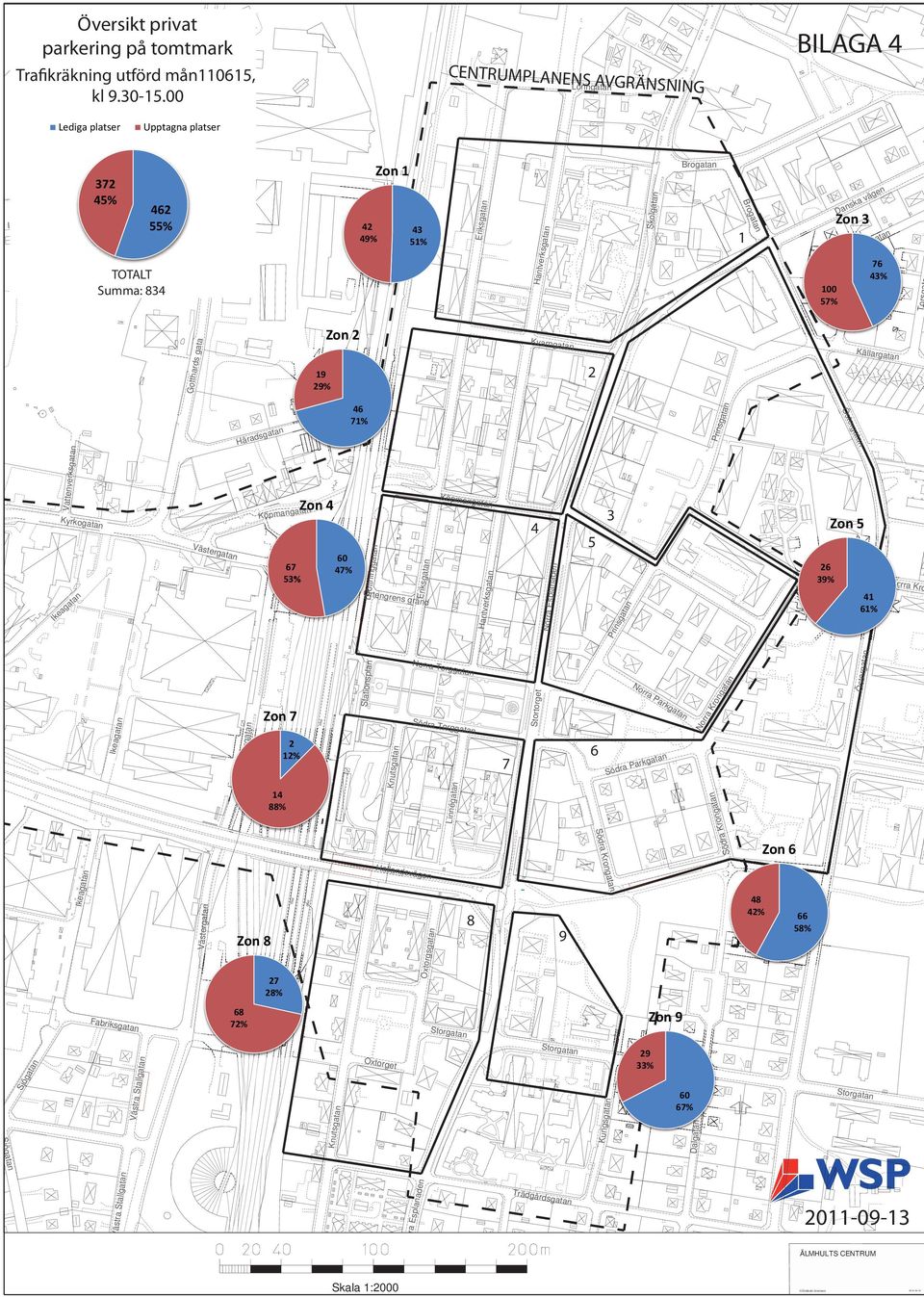 Stortorget Södra To ta rkga a Pa 14 % ata 4 42% ata Zo 27 2% 9 72% % Zo 9 llgata 29 33% Kutsgat Storgata 7% Västra S ra Esp laad e tallgata ta Sjöga Kugsga a ta Oxtorg et Dalga atta ta Storgata