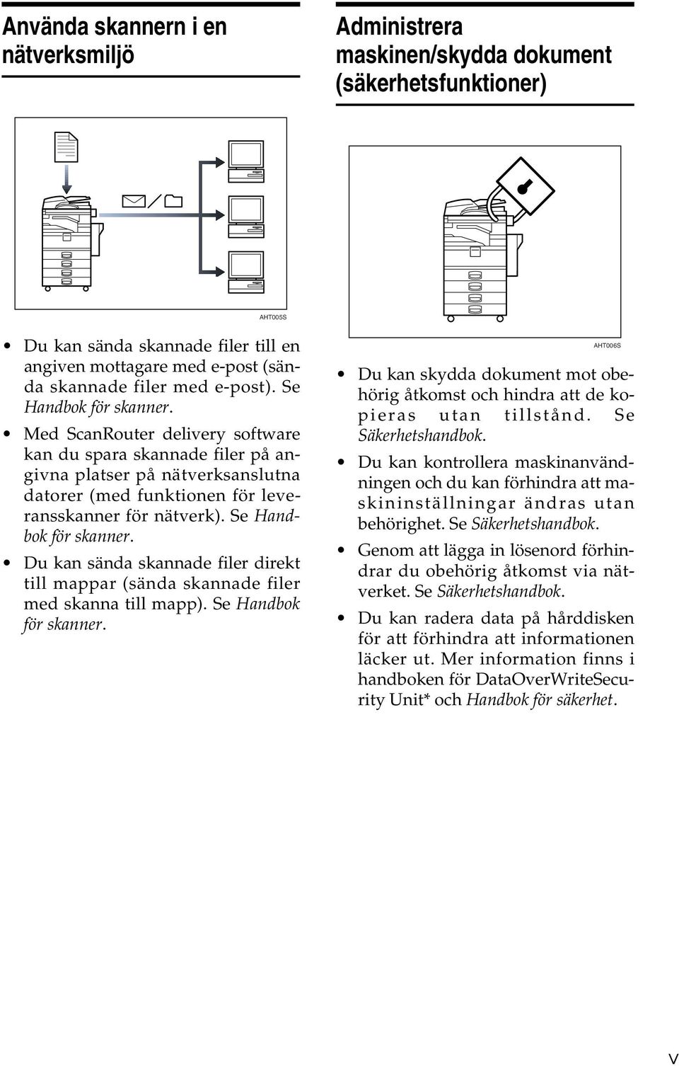 Se Handbok för skanner. Du kan sända skannade filer direkt till mappar (sända skannade filer med skanna till mapp). Se Handbok för skanner.