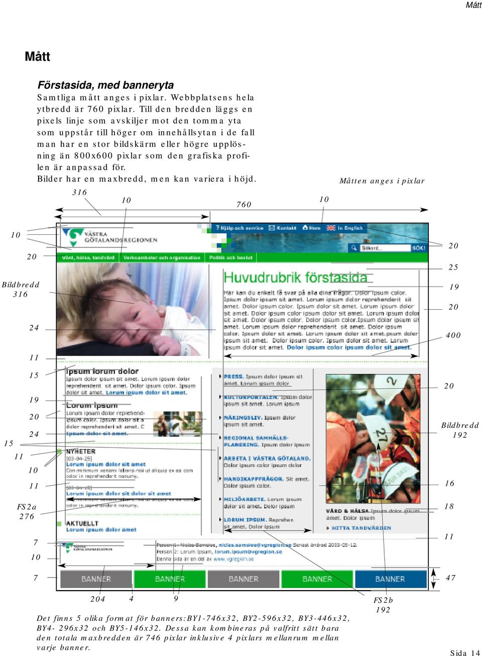 den grafiska profilen är anpassad för. Bilder har en maxbredd, men kan variera i höjd.