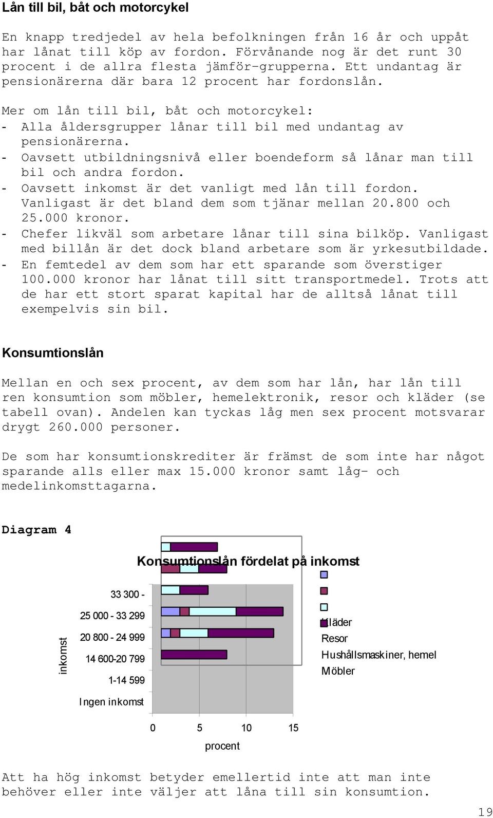 - Oavsett utbildningsnivå eller boendeform så lånar man till bil och andra fordon. - Oavsett inkomst är det vanligt med lån till fordon. Vanligast är det bland dem som tjänar mellan 20.800 och 25.