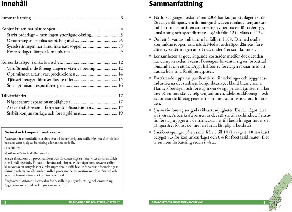 .. 14 Tjänsteföretagen förutser ljusare tider... 15 Stor optimism i exportföretagen... 16 Tillväxthinder... 17 Något sämre expansionsmöjligheter... 17 Arbetskraftsbristen fortfarande största hindret.