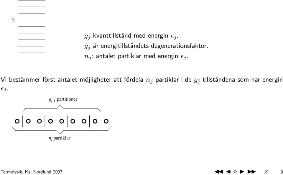 n j : antalet partiklar med energin ɛ j.