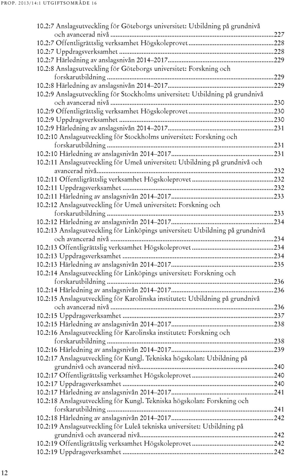 .. 0 10.:9 Offentligrättslig verksamhet Högskoleprovet... 0 10.:9 Uppdragsverksamhet... 0 10.:9 Härledning av anslagsnivån 01 017... 1 10.