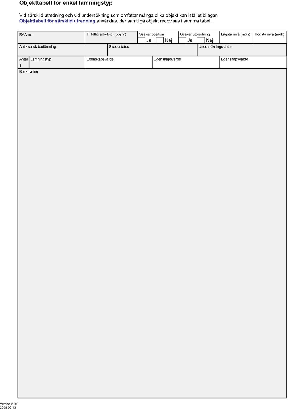 samma tabell. RAÄ-nr Tillfällig arbetsid. (obj.