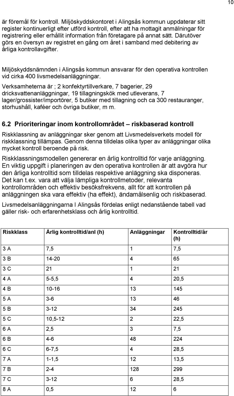 annat sätt. Därutöver görs en översyn av registret en gång om året i samband med debitering av årliga kontrollavgifter.