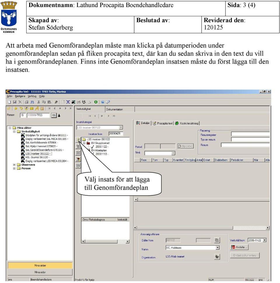 kan du sedan skriva in den text du vill ha i genomförandeplanen.