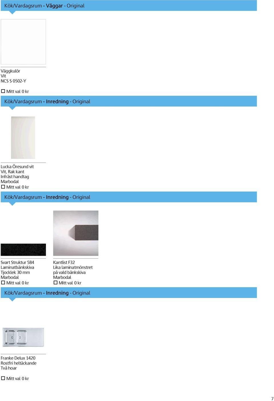 Struktur 584 Laminatbänkskiva Tjocklek 30 mm Marbodal Kantlist F32 Lika laminatmönstret på vald