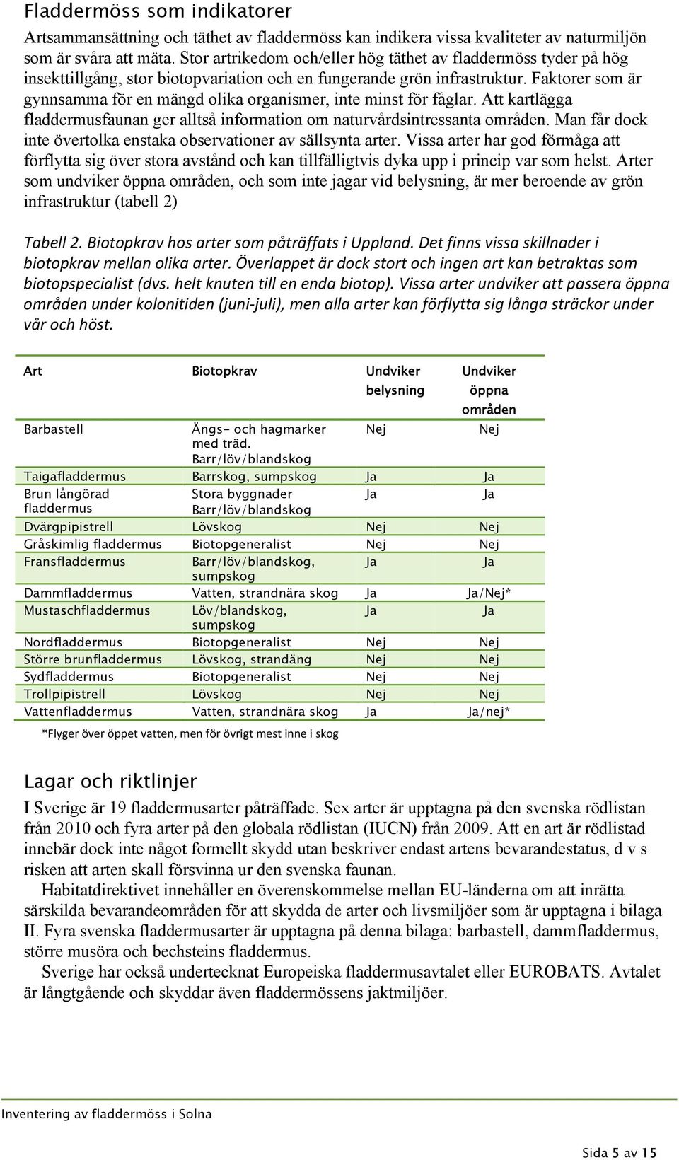 Faktorer som är gynnsamma för en mängd olika organismer, inte minst för fåglar. Att kartlägga fladdermusfaunan ger alltså information om naturvårdsintressanta områden.