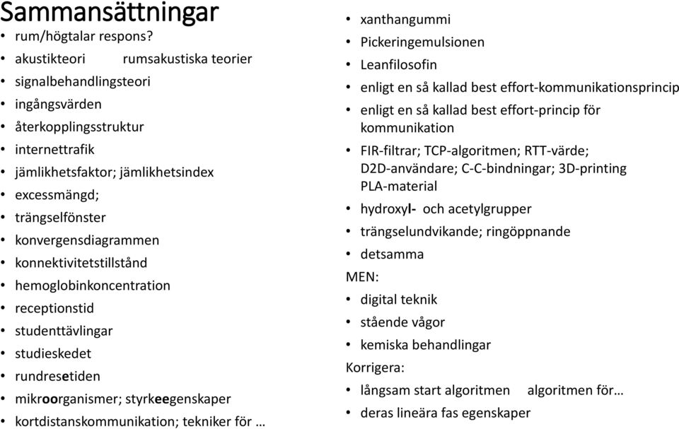 konnektivitetstillstånd hemoglobinkoncentration receptionstid studenttävlingar studieskedet rundresetiden mikroorganismer; styrkeegenskaper kortdistanskommunikation; tekniker för xanthangummi