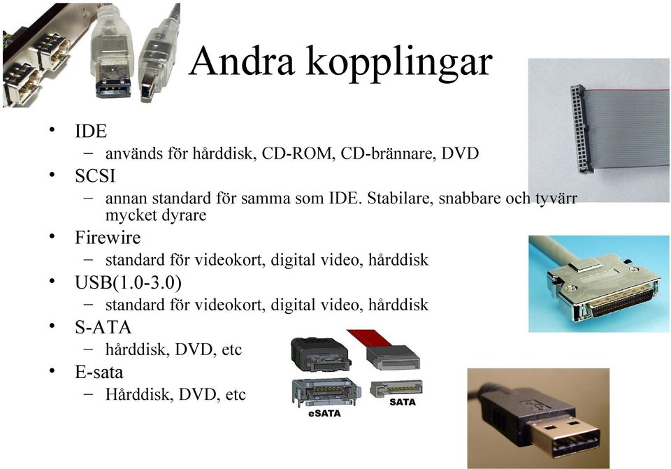 Stabilare, snabbare och tyvärr mycket dyrare Firewire standard för videokort,