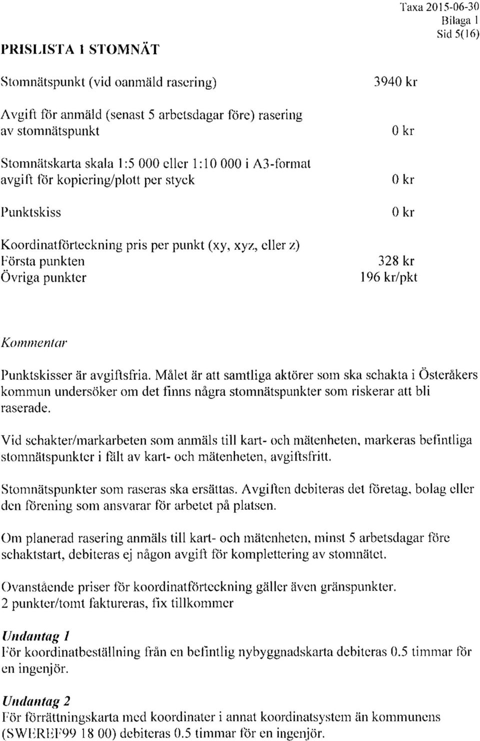 Punktskisser är avgiftsfria. Målet är att samtliga aktörer som ska schakta i Österåkers kommun undersöker om det finns några stomnätspunkter som riskerar att bli raserade.