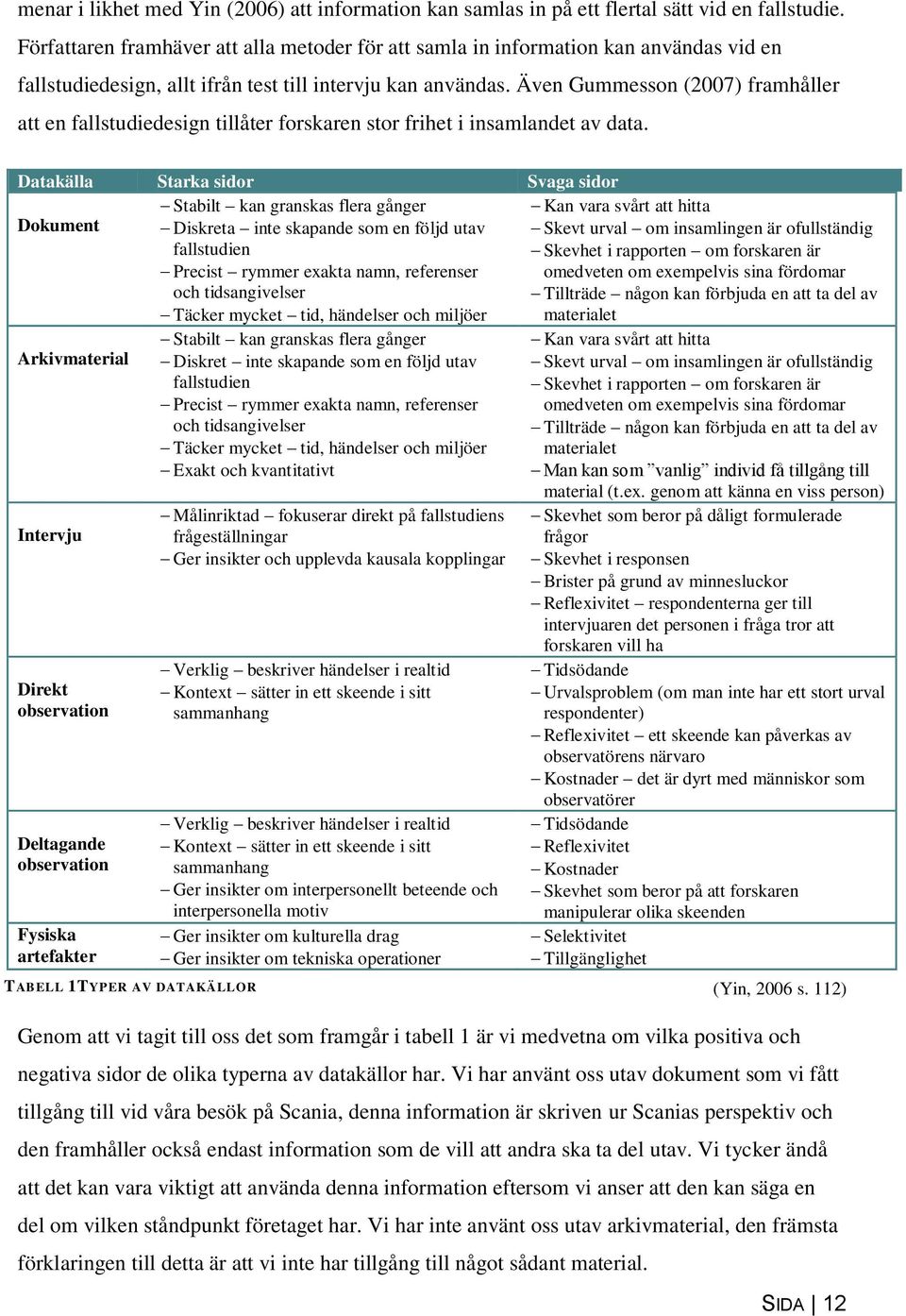 Även Gummesson (2007) framhåller att en fallstudiedesign tillåter forskaren stor frihet i insamlandet av data.