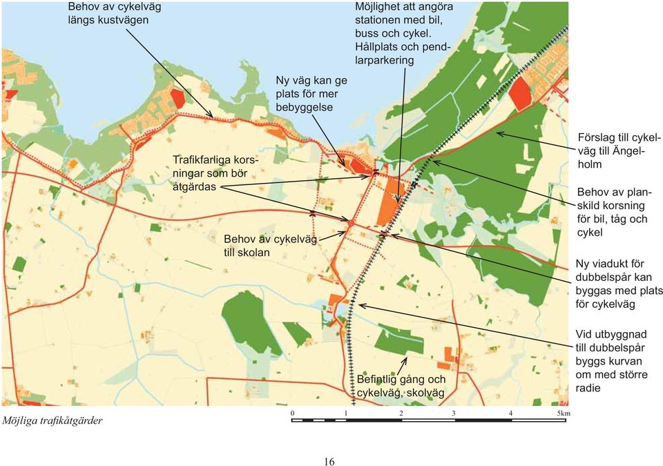 Ängelholm Behov av planskild korsning för bil, tåg och cykel Ny viadukt för dubbelspår kan byggas med plats för cykelväg Befi