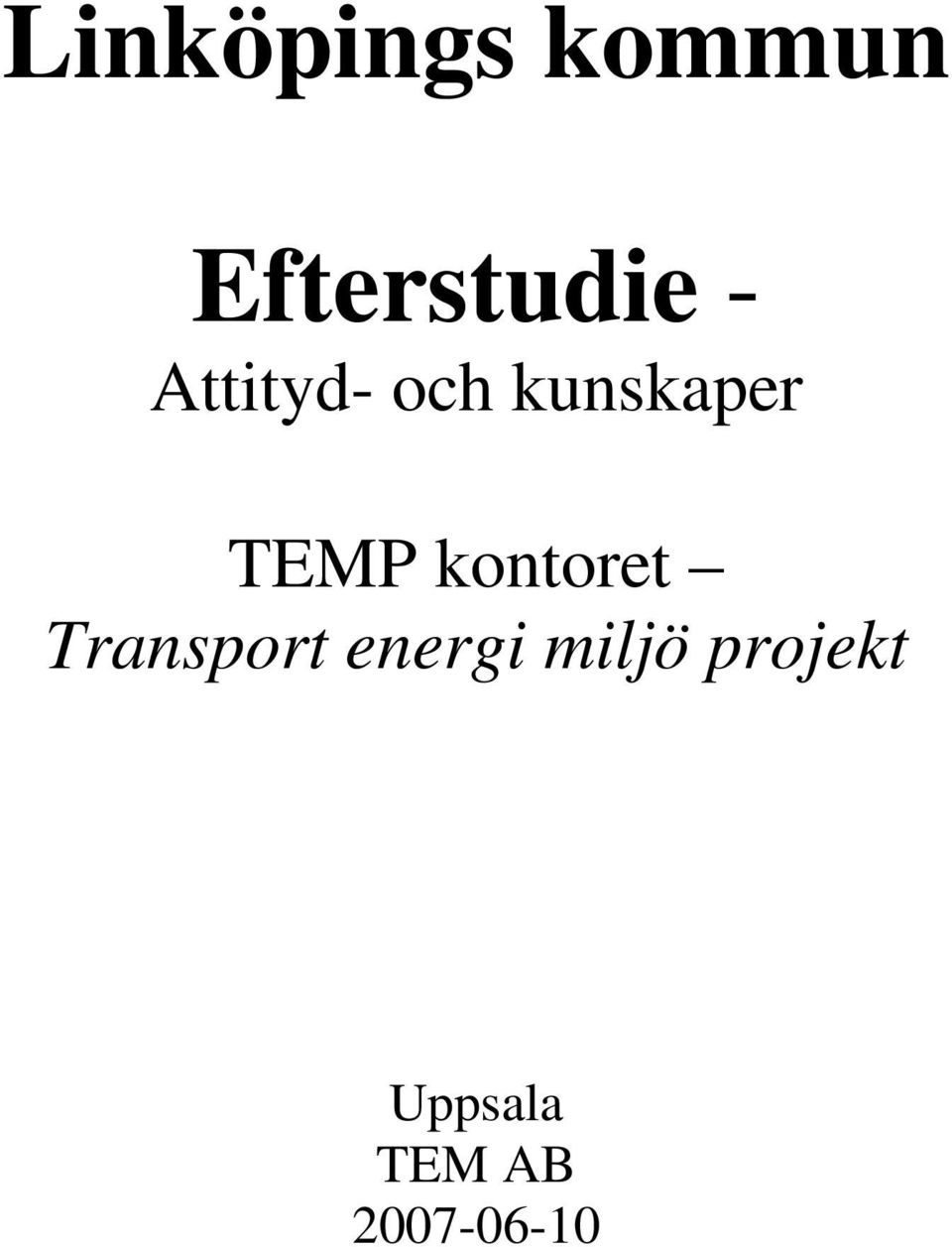 kontoret Transport energi miljö