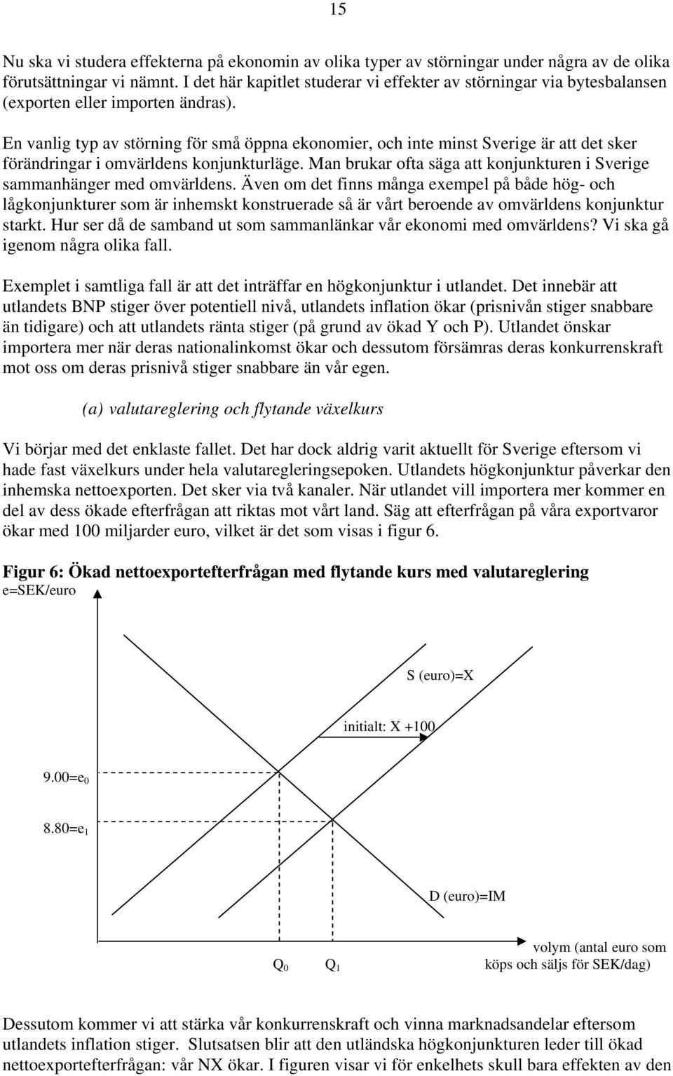 En vanlig typ av störning för små öppna ekonomier, och inte minst Sverige är att det sker förändringar i omvärldens konjunkturläge.