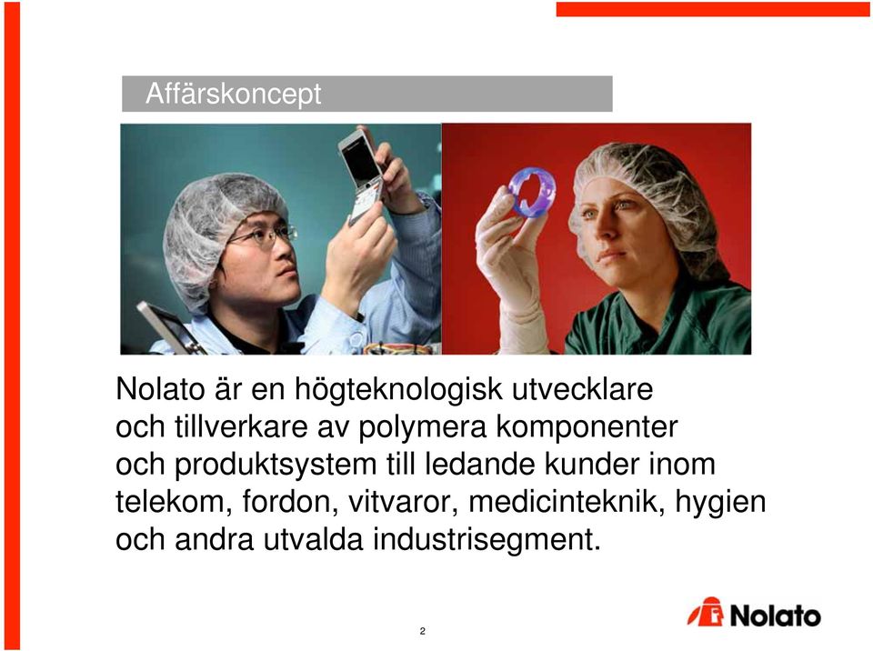 produktsystem till ledande kunder inom telekom, fordon,