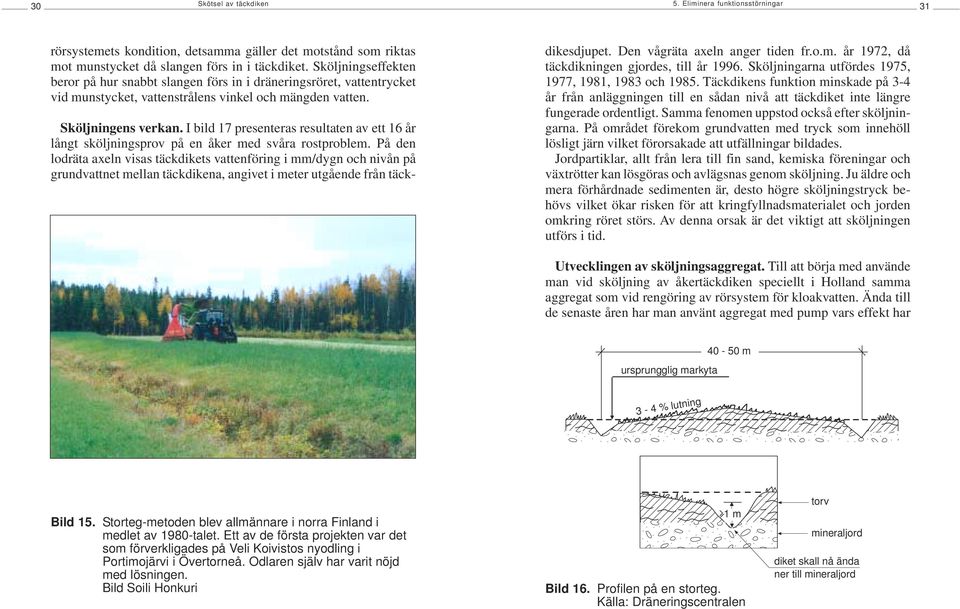 I bild 17 presenteras resultaten av ett 16 år långt sköljningsprov på en åker med svåra rostproblem.