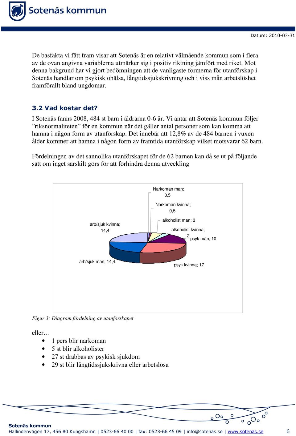 ungdomar. 3.2 Vad kostar det? I Sotenäs fanns 2008, 484 st barn i åldrarna 0-6 år.