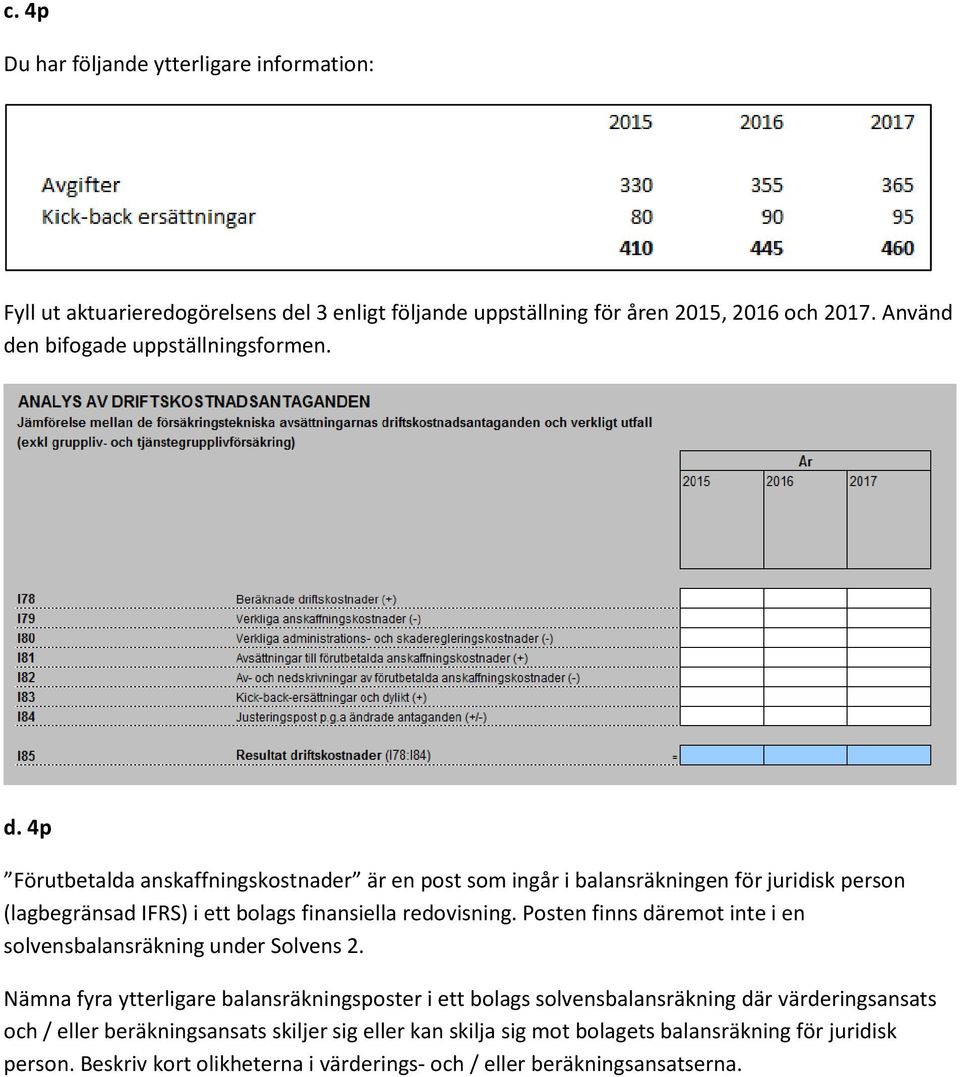 Posten finns däremot inte i en solvensbalansräkning under Solvens 2.