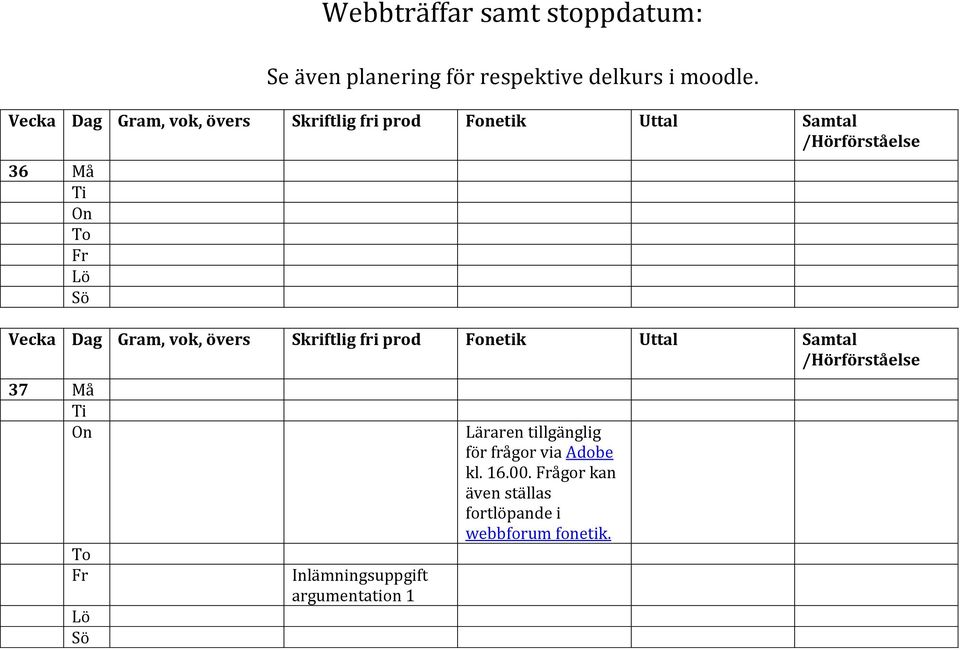 36 Må 37 Må argumentation 1 Läraren tillgänglig för