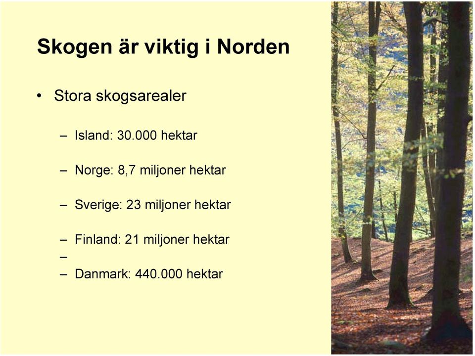 000 hektar Norge: 8,7 miljoner hektar