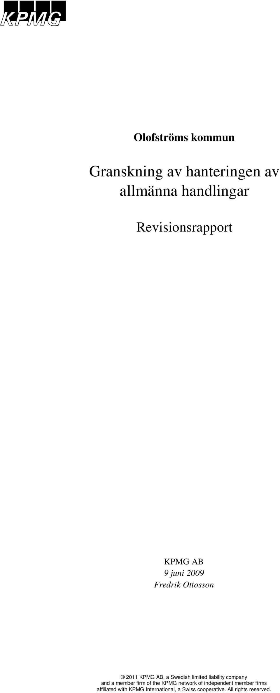 Revisionsrapport KPMG AB