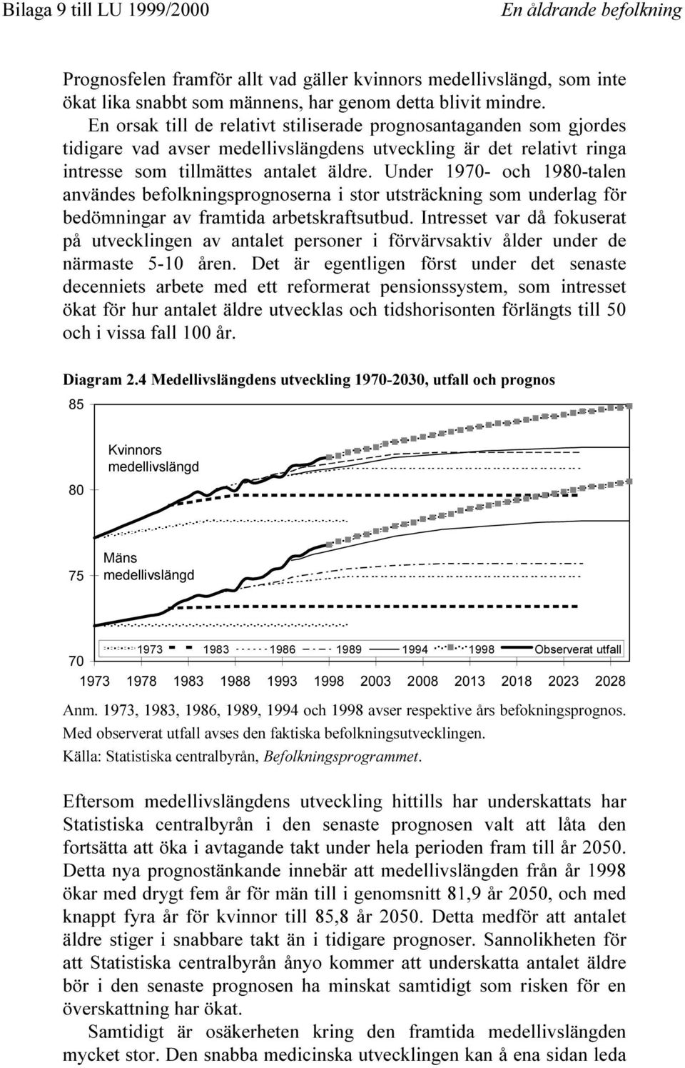 Under 1970- och 1980-talen användes befolkningsprognoserna i stor utsträckning som underlag för bedömningar av framtida arbetskraftsutbud.