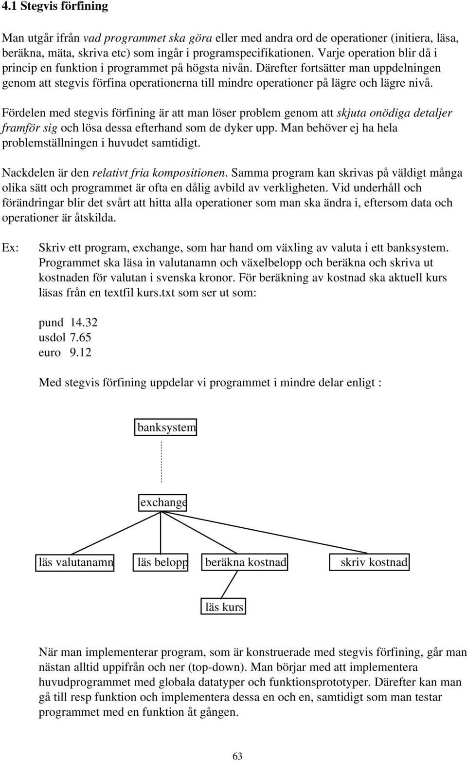 Fördelen med tegvi förfining är att man löer problem genom att kjuta onödiga detaljer framför ig och löa dea efterhand om de dyker upp. Man behöver ej ha hela problemtällningen i huvudet amtidigt.