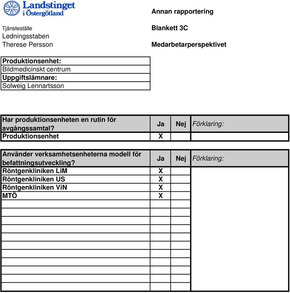 en rutin för avgångssamtal?