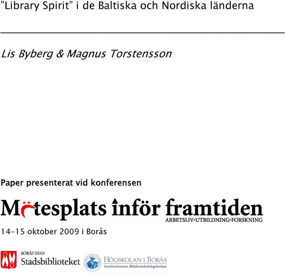 Magnus Torstensson Paper
