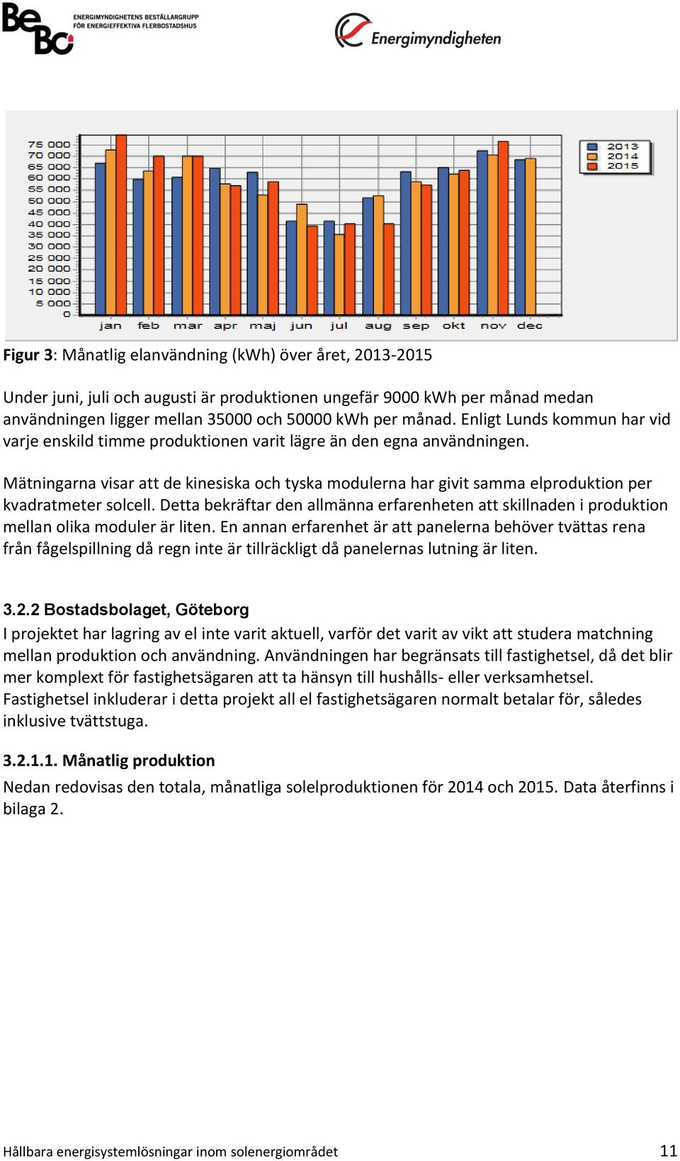 Mätningarna visar att de kinesiska och tyska modulerna har givit samma elproduktion per kvadratmeter solcell.