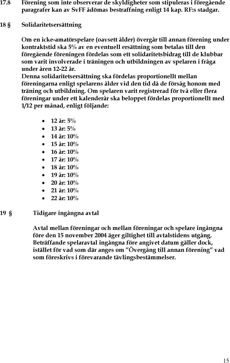 som ett solidaritetsbidrag till de klubbar som varit involverade i träningen och utbildningen av spelaren i fråga under åren 12-22 år.