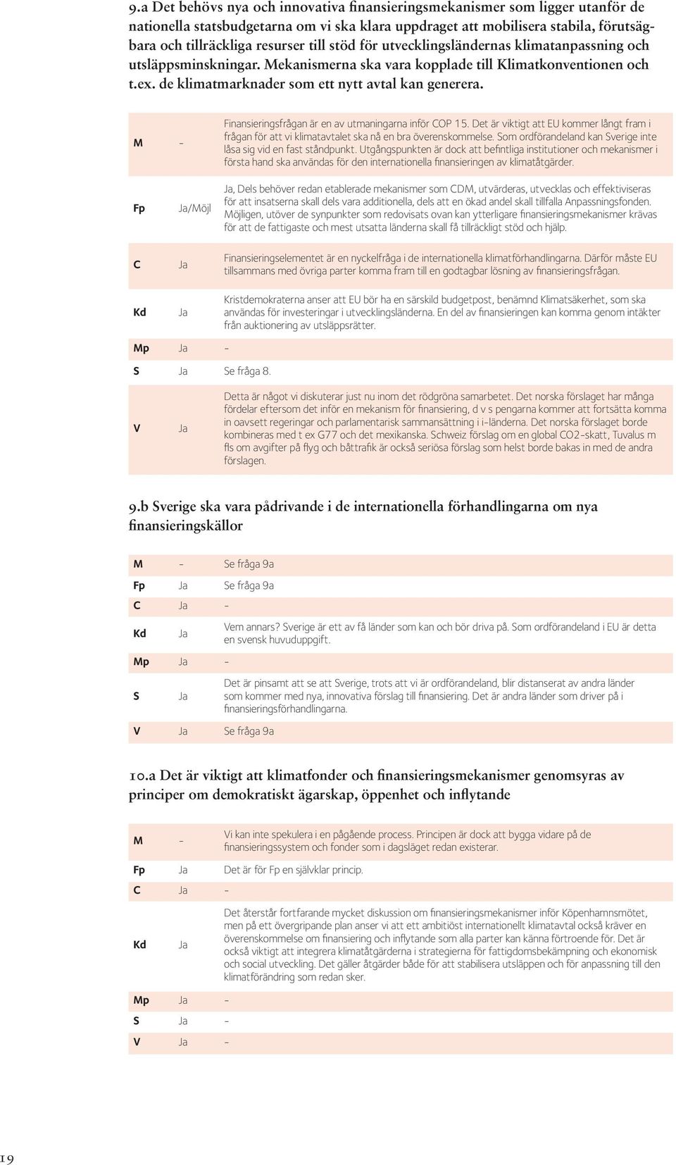 M - Finansieringsfrågan är en av utmaningarna inför COP 15. Det är viktigt att EU kommer långt fram i frågan för att vi klimatavtalet ska nå en bra överenskommelse.