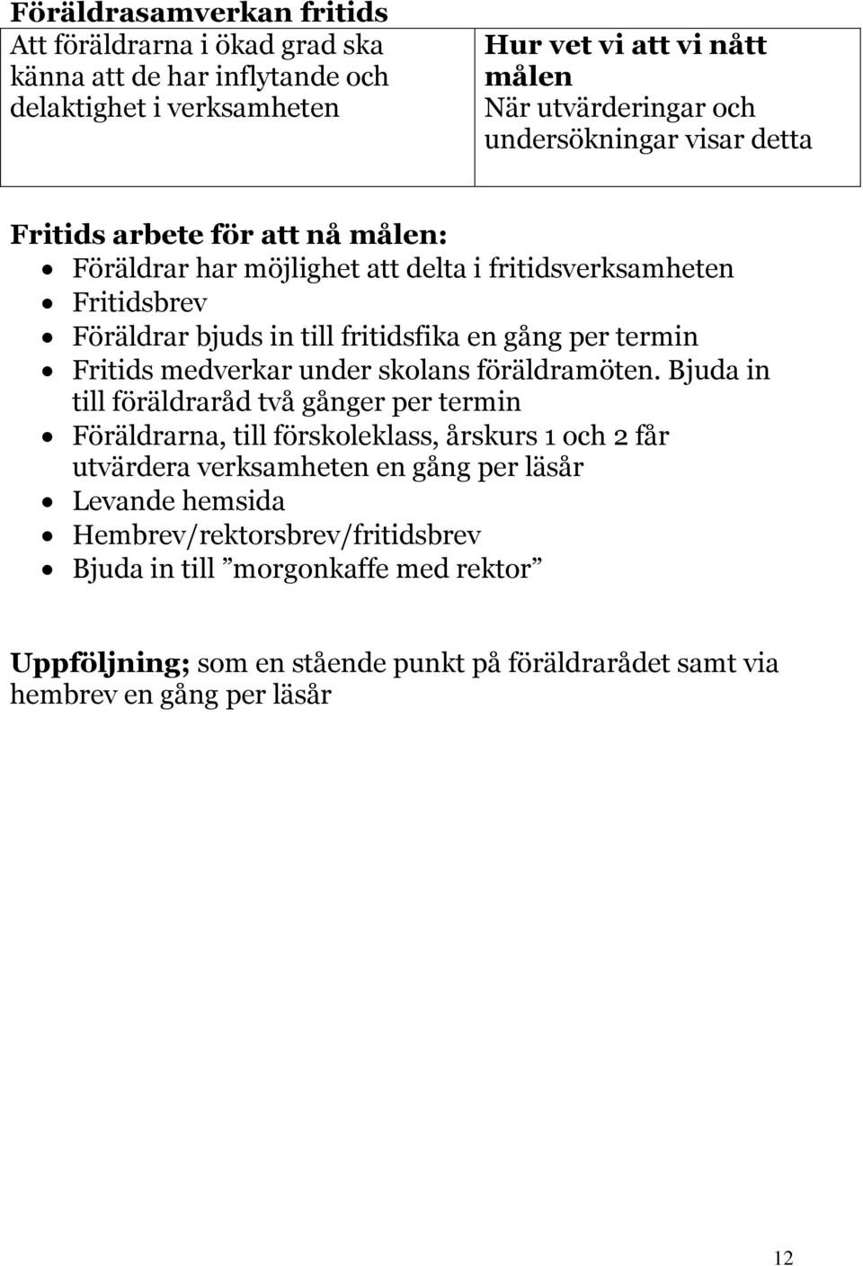 under skolans föräldramöten.