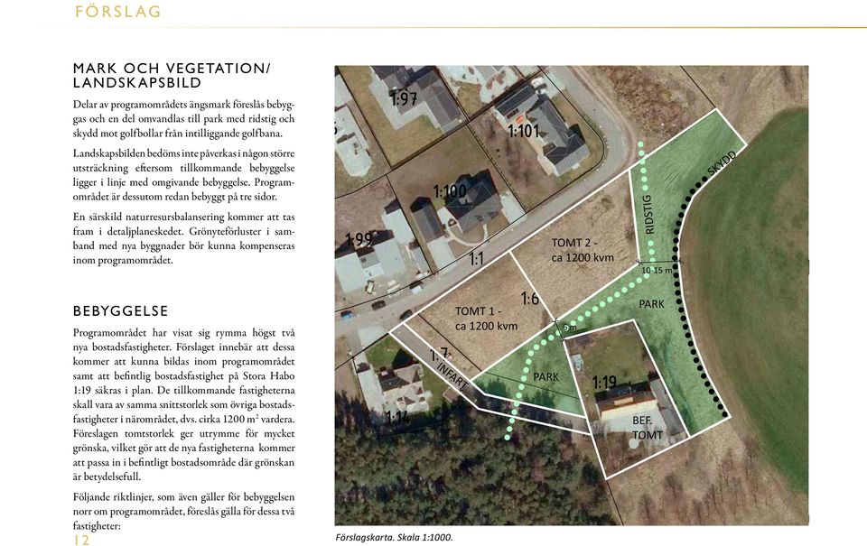 Programområdet är dessutom redan bebyggt på tre sidor. En särskild naturresursbalansering kommer att tas fram i detaljplaneskedet.