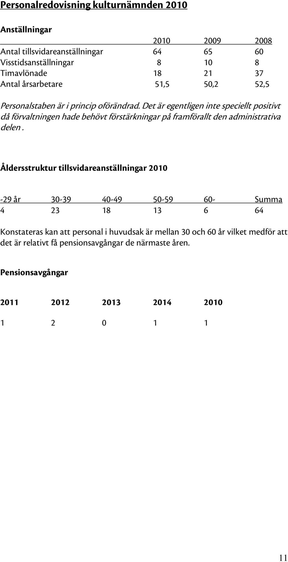 Det är egentligen inte speciellt positivt då förvaltningen hade behövt förstärkningar på framförallt den administrativa delen.