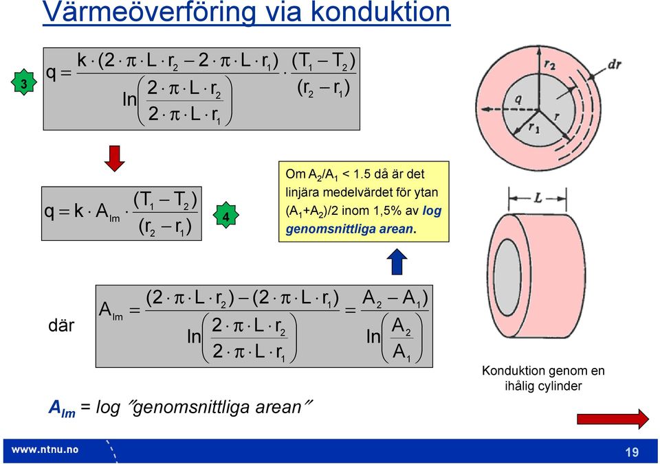 5 då ä det lnjäa medelvädet fö ytan ( / nom,5% av log