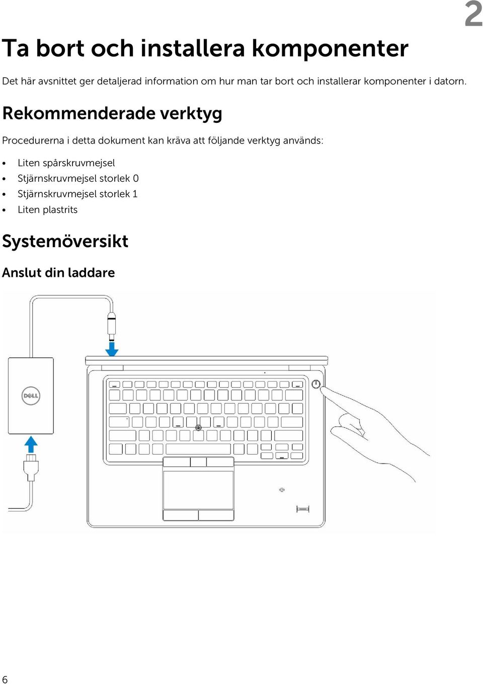 Rekommenderade verktyg Procedurerna i detta dokument kan kräva att följande verktyg