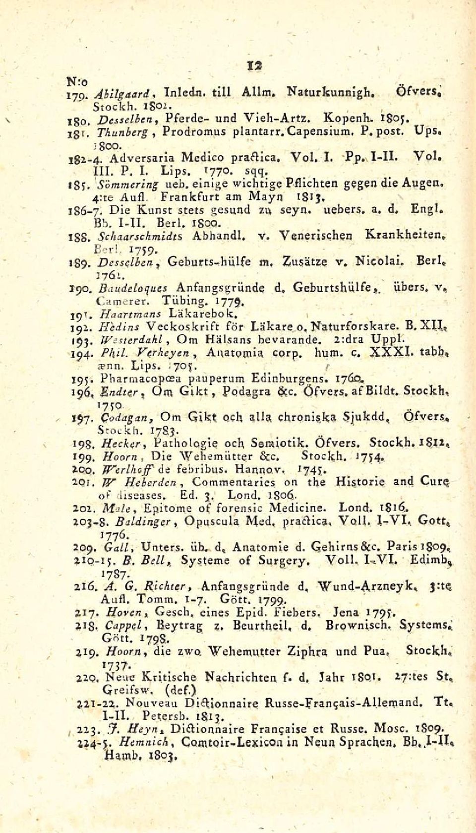 Die Kunst stets gesund zn seyn. uebers. a. d, Engl. Bb. I-11. Berl. ISOQ. JBS. SchaarSchmidt s Abhandl. v. Venerischen Krankheiten, Eer!, 1759. 189. Vesselien, Geburts-hiilfe m, Zusätze v. Nicolai.