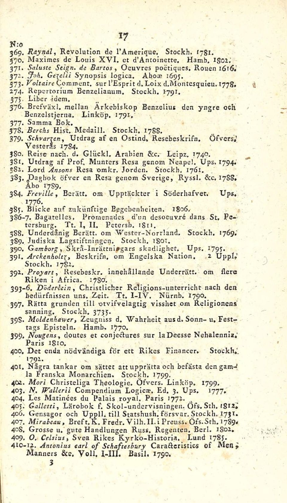 Brefväxl, mellan Arkebiskop Benzeliut den yngre ooh Benzelstjerna. Linköp. 1791, 377. Samina Bok. 375. Berchs Hist. Medaill. Stockh, 1788. 379. Schvarien, Utdrag af en Ostind.