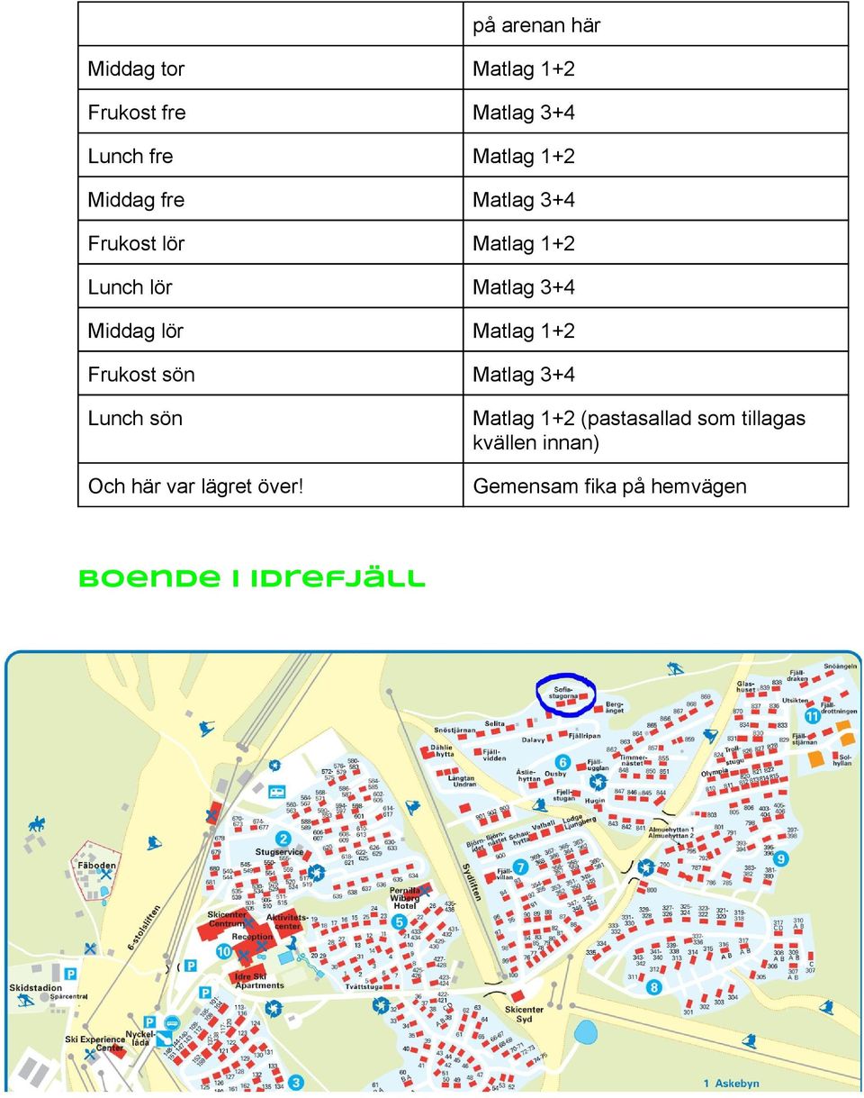 lör Matlag 1+2 Frukost sön Matlag 3+4 Lunch sön Och här var lägret över!