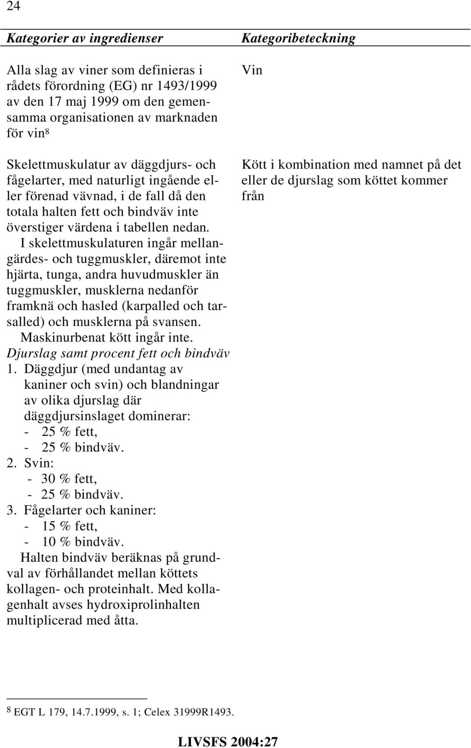 I skelettmuskulaturen ingår mellangärdes- och tuggmuskler, däremot inte hjärta, tunga, andra huvudmuskler än tuggmuskler, musklerna nedanför framknä och hasled (karpalled och tarsalled) och musklerna