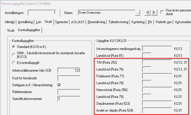 Användarmeddelande Flex Lön version 16.3a 12 Ny kontrolluppgift - KU31 Utdelning m.m. på delägarrätter En ny kontrolluppgift, KU31 Utdelning m.m. på delägarrätter, hanteras nu i systemet.