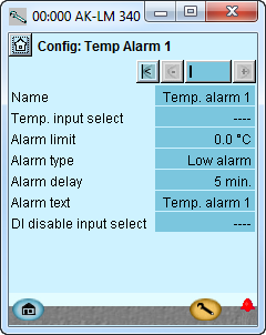 Konfiguration - fortsatt Temperatur larms 1. Gå till Konfigurationsmeny 2. Välj Temperature alarms 3.