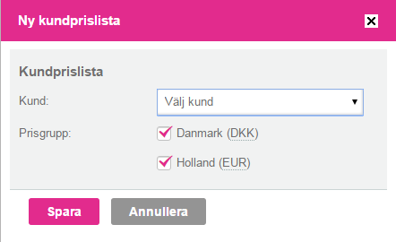 4. Välj till vilka prisgrupper, man ska kunna upprätta timpriser, om flera prisgrupper har upprättats (inte möjligt i TimeLog Project Team Edition) 5.