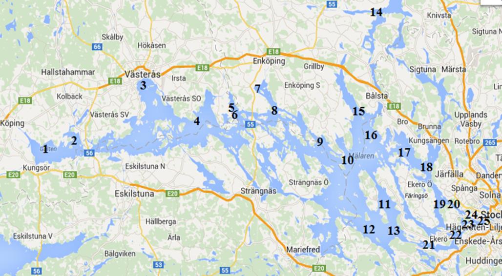 Sammanställning av studier mellan 2000-2015 Rapporten är upplagd så att varje studie beskrivs med: karta,