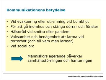 Samordnad kriskommunikation 40 min Presentera de punkter som ingår i passet Samordnad kriskommunikation.